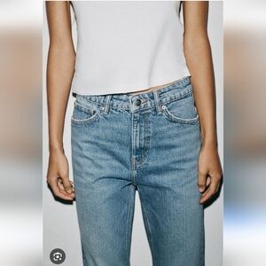 Zara Blue Ankle Cropped Slim Fit Stretch Jeans - Size 2 Great Condition